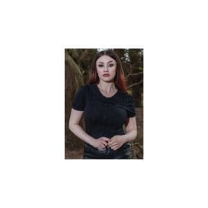 Chemisier Bat Collar Noire col Chauve-Souris