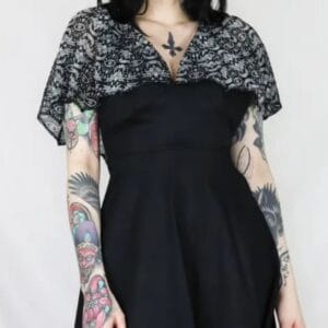 Robe Cape Chauve Souris Col V