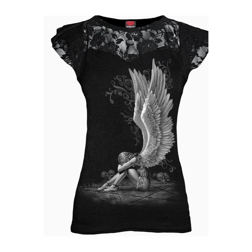 T-Shirt Enslaved Angel à Mancheron Superposée - Coupe Femme