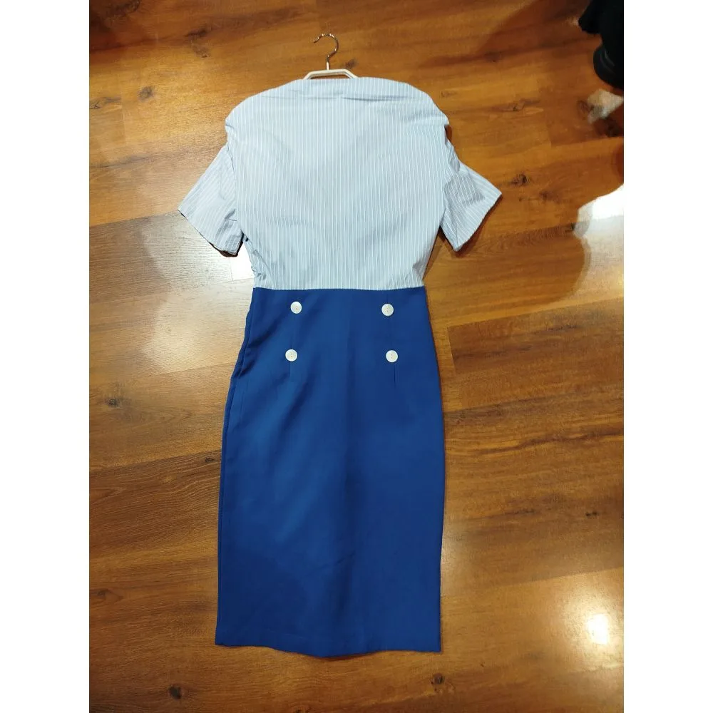 Robe Crayon Bleu et Bleu Clair