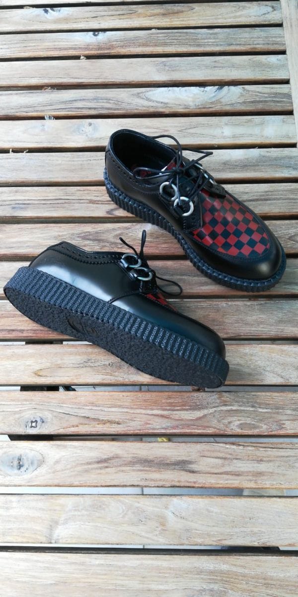 Chaussure Creepers Black Polido Chess Noir/Rouge Nervermind