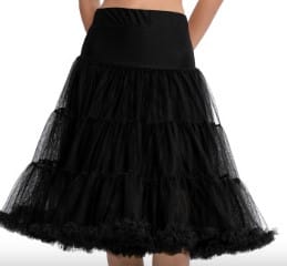 Jupon Long Fluffy Noir 25.5 pouce 64.77 cm