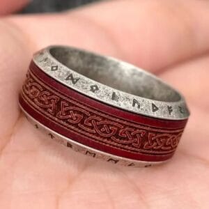Bague rotative Viking Celtic Knot Rune en bois, acier inoxydable, MJ/MR